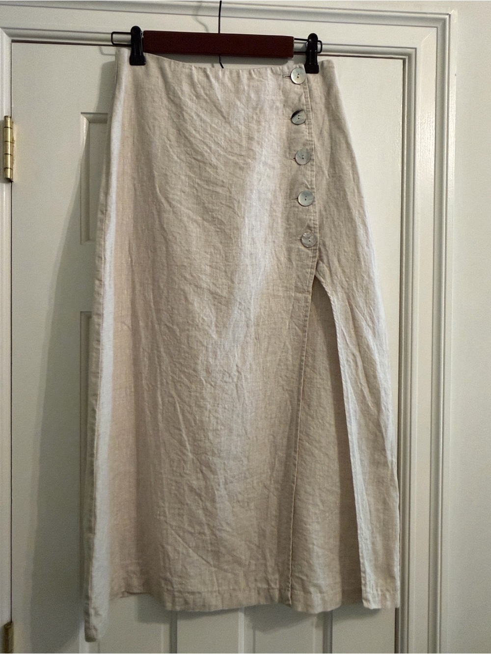 Lulu's Cream Two-Piece Midi Skirt Set with Side Slit - Picture 5 of 7